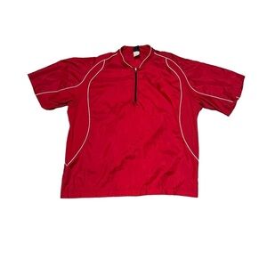 Mizuno Performance 1/4 Zip Short Sleeve Windbreaker pullover Red Size L